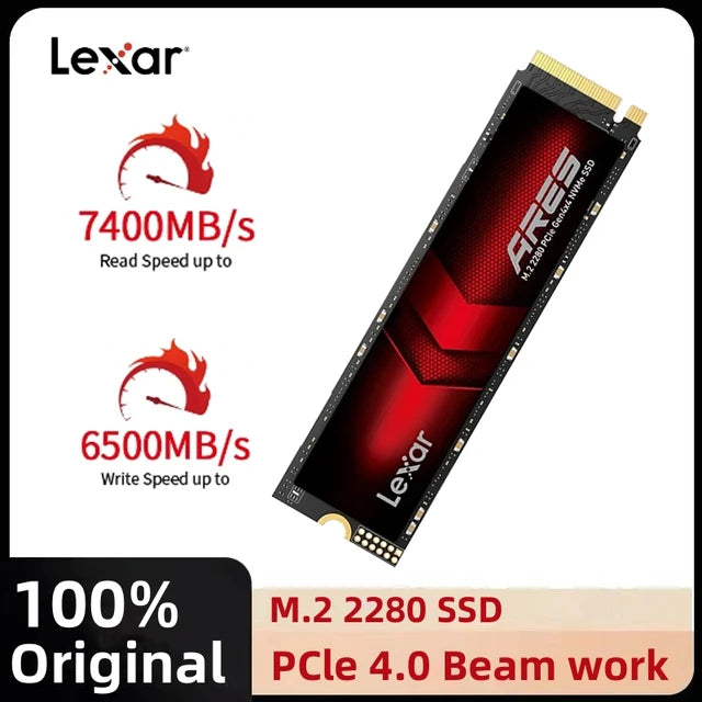 Lexar Internal NVMe SSD Ares PCIe Gen4x4 1TB, Read Up To 7400MB/S, Write Up To 6500MB/S, 1000TBW